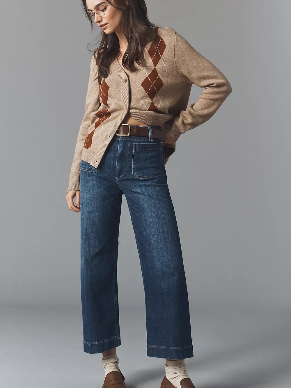 Maeve Anthropologie The Colette High-Rise Wide-Leg Cropped Jeans